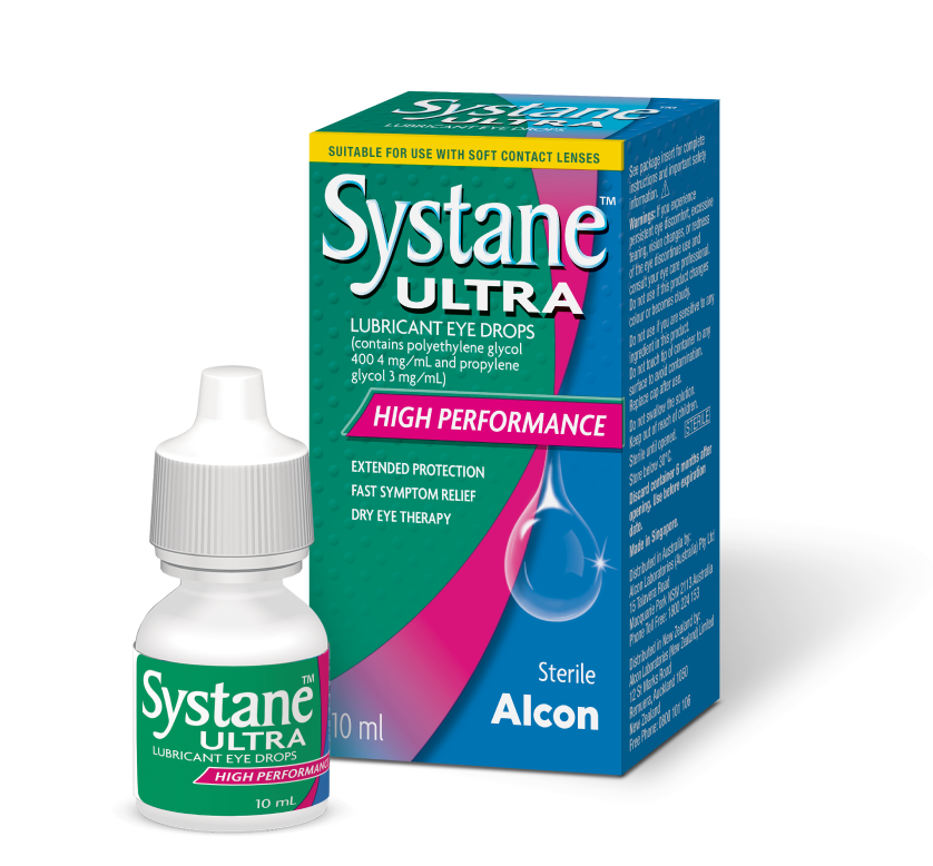 Systane Ultra 10mL Lubricant Eye Drops bottle and box