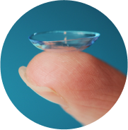 Contact lens on finger tip