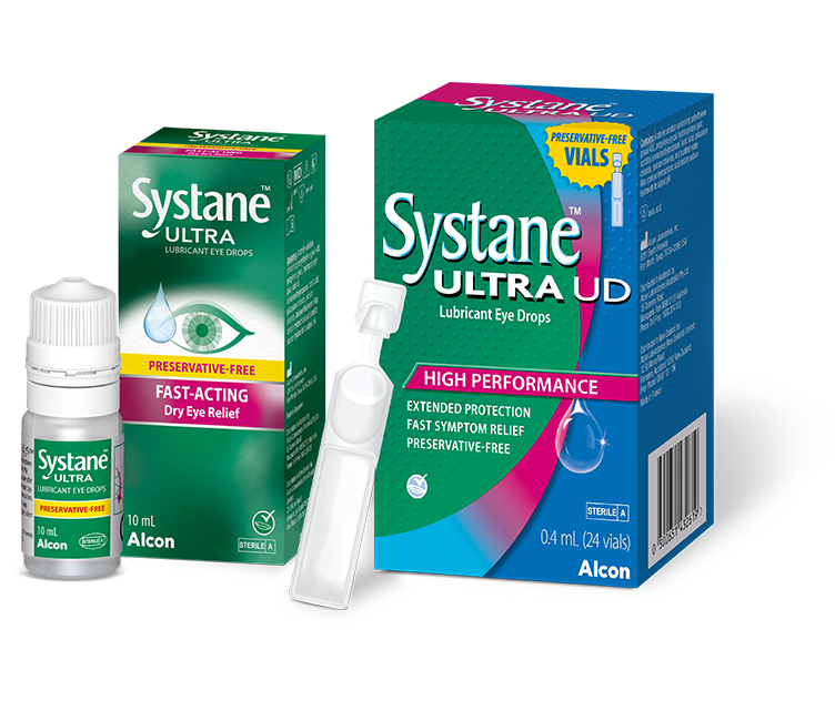 Systane Ultra Preservative Free 10mL Lubricant Eye Drops bottle and box