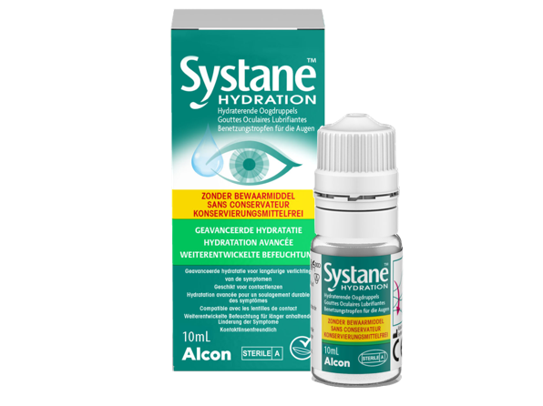 Systane™ Hydration oogdruppels zonder bewaarmiddelen met doosje en flacon