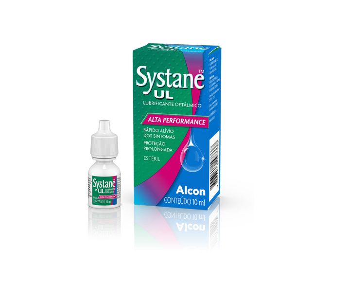 Caixa do frasco e caixa do produto colírio lubrificante Systane® UL