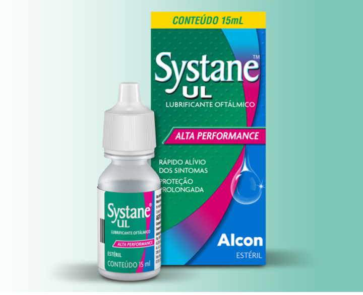 Caixa do frasco e caixa do produto  colírio lubrificante Systane® UL 15 ML