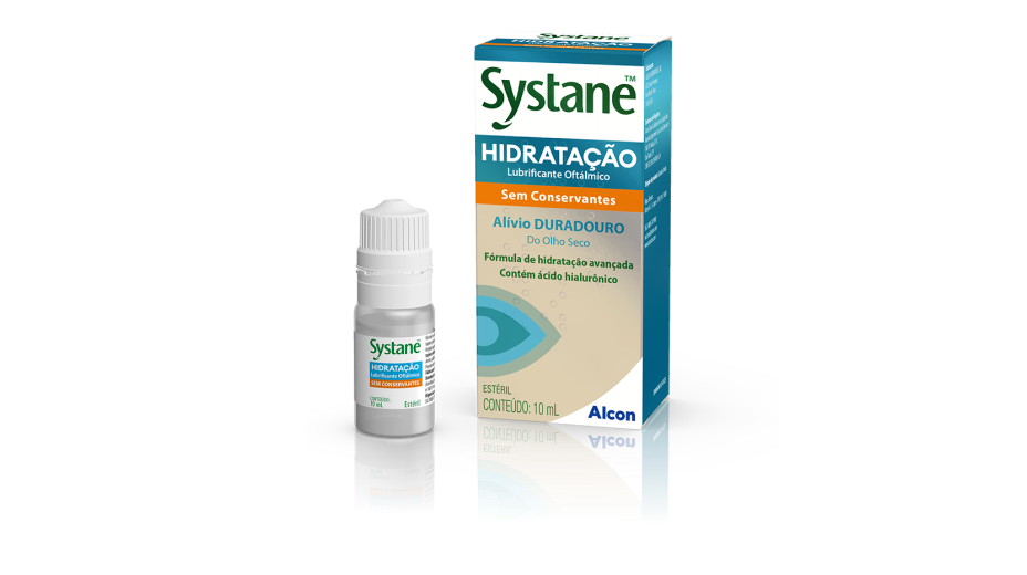 Caixa do frasco e caixa do produto colírio lubrificante Systane® UL