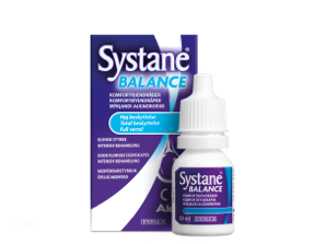 Systane® Balance smørende øjendråber, produktæske og karton med hætteglas