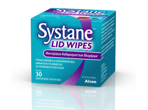Systane® Lid Wipes, Μαντηλάκια καθαρισμού των βλεφάρων κουτί προϊόντος