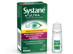 Οφθαλμικές σταγόνες Systane® Ultra  Χωρίς συντηρητικά  κουτί προϊόντος και φιαλίδιο