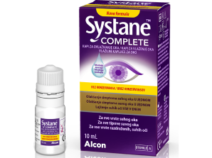 Systane® Complete bez konzervansa kapi za oči - kutija proizvoda i kartonska ambalaža za bočicu
