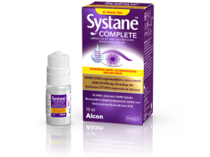 Systane® Complete tartósítószer-mentes szemcsepp termékdoboza és többadagos flakonja