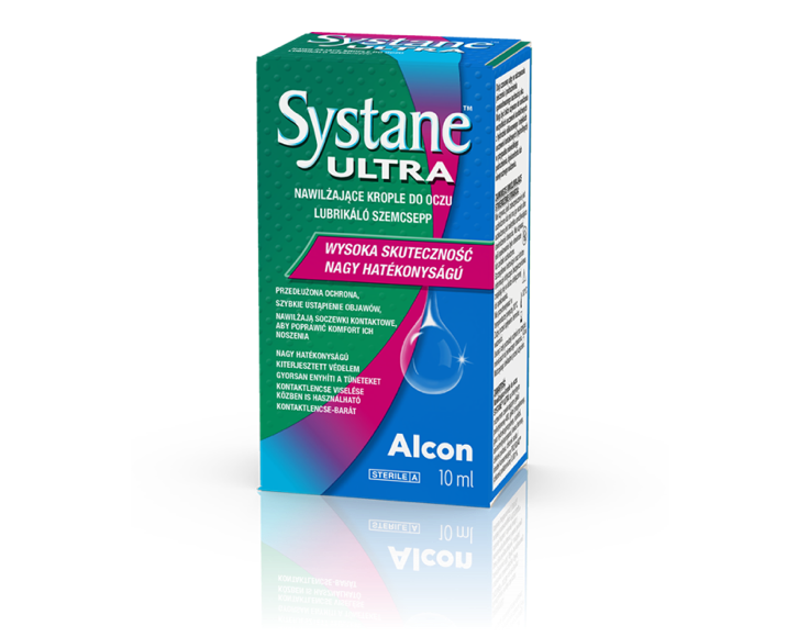 Systane® Ultra lubrikáló szemcsepp termékdoboza