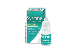Systane® Hydration Lubricant Eye Drops vial carton and product box
