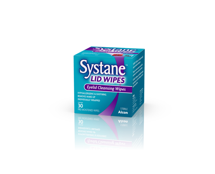 Systane® Lid Wipes, Eyelid Cleansing Wipes product box