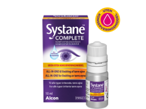 Systane® Complete uten konserveringsmiddel-øyedråper produkteske og hetteglasseske