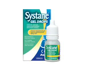 Systane® Gel Drops-øyegel hetteglasseske og produkteske