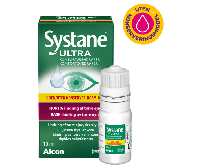 Systane® Ultra uten konserveringsmiddel-øyedråper flerdose hetteglasseske og produkteske