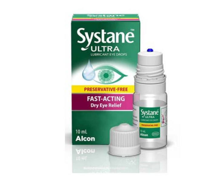 Systane® Ultra Preservative-free Eye Drops vial carton and product box