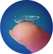 Contact lens on finger tip