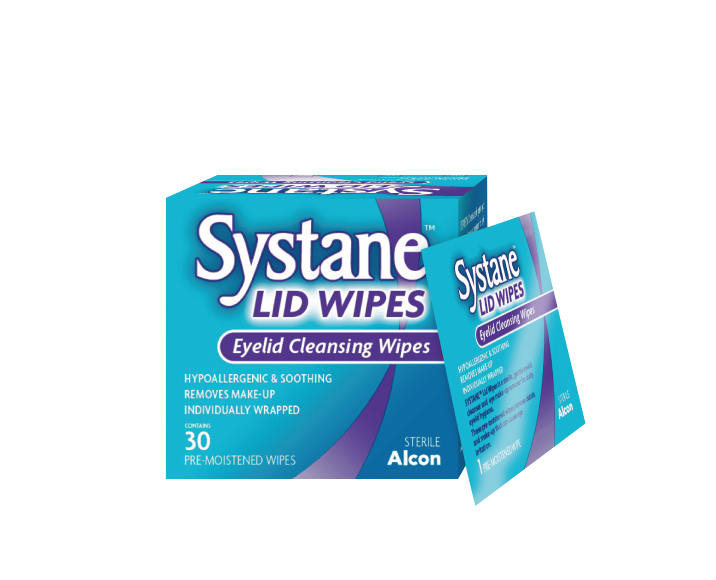Systane® Lid Wipes, Eyelid Cleansing Wipes product box
