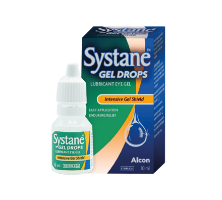 Systane® Gel Drops lubricant eye gel vial carton and product box