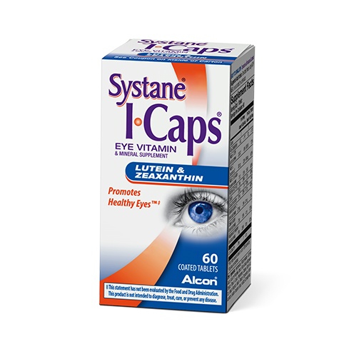 Systane ICAPS Eye Vitamin Vision Health tablets product box by Alcon