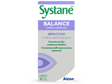 Confezione prodotto e contenitore fiale multidose Gocce occhi lubrificanti Systane® Balance