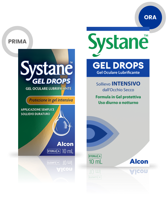 Confezione prodotto e fiale multidose Gocce occhi in gel Systane®