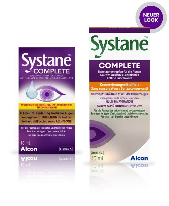 Systane® COMPLETE ohne Konservierungsmittel Produktabbildung mit Flasche