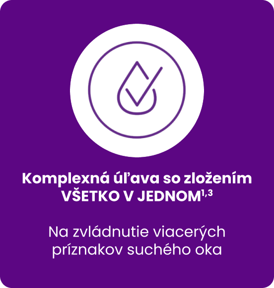 White drop icon with text on a purple background