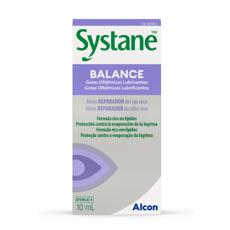 Caixa do produto de Gotas Oftálmicas Lubrificantes Systane™ Balance