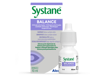 Balenie a krabička zvlhčujúcich očných kvapiek Systane® Balance