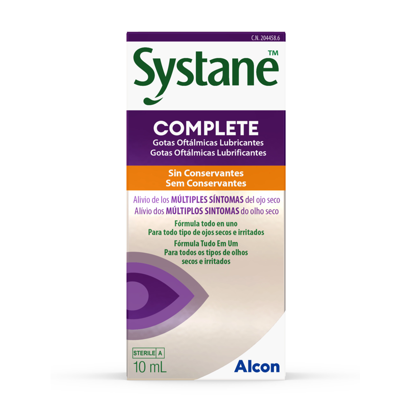 Nova caixa do produto de Gotas Oftálmicas Systane™ Complete sem conservantes