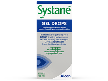 Systane® Gel-øjendråber med gel, karton med hætteglas og produktæske