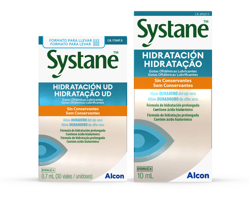 Caixa do produto de Gotas Oftálmicas Systane™ Hidratação sem conservantes