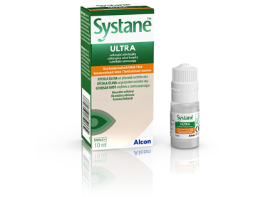 Nové balenie a krabička zvlhčujúcich očných kvapiek Systane® Ultra bez konzervačných látok