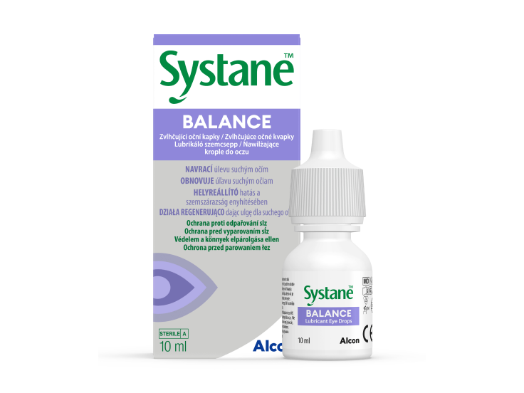 Balení a krabička zvlhčujících očních kapek Systane® Balance