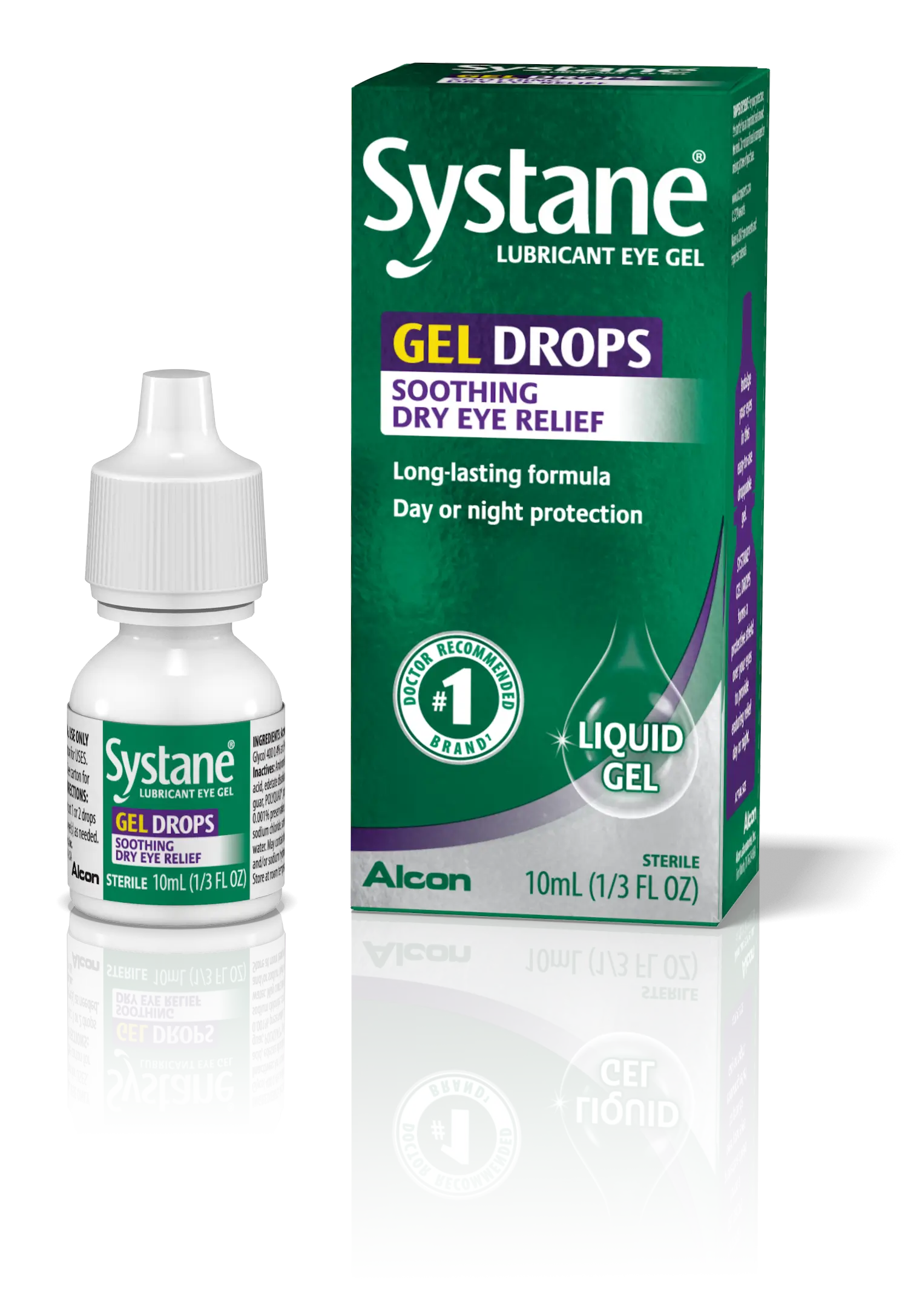 Systane Gel Drops Eye Gel vial carton and product box by Alcon