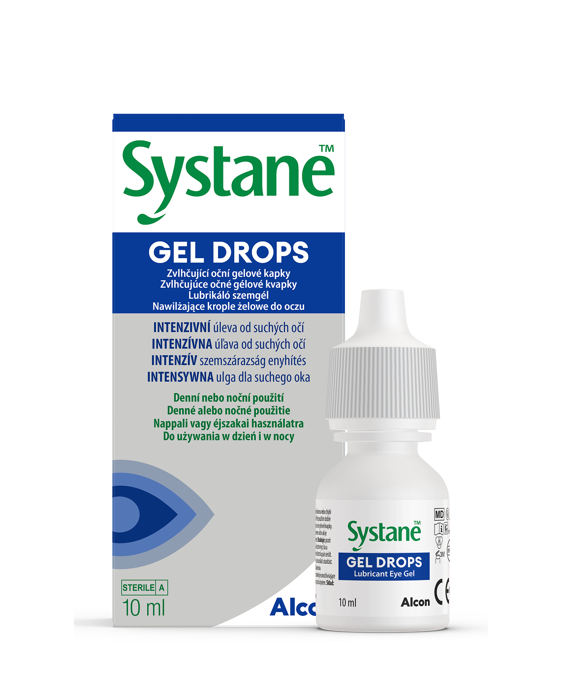 Balení a krabička očního gelu Systane® Gel Drops