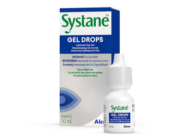 Опаковка и флакон на Systane® Gel Drops 