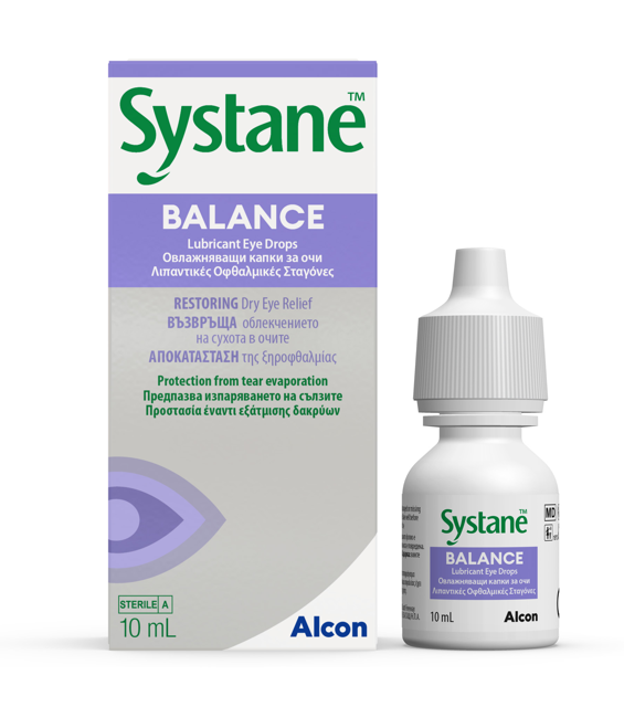 Капки за очи Systane Balance флакон и продуктова опаковка