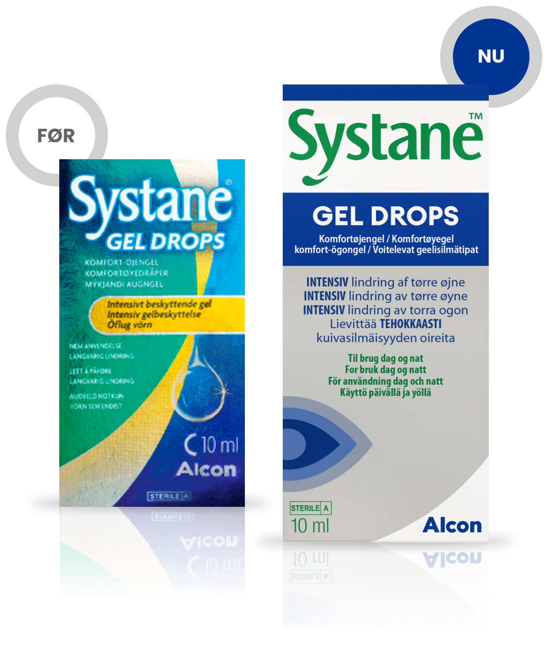Systane® Gel-dråber, karton med hætteglas og produktæske