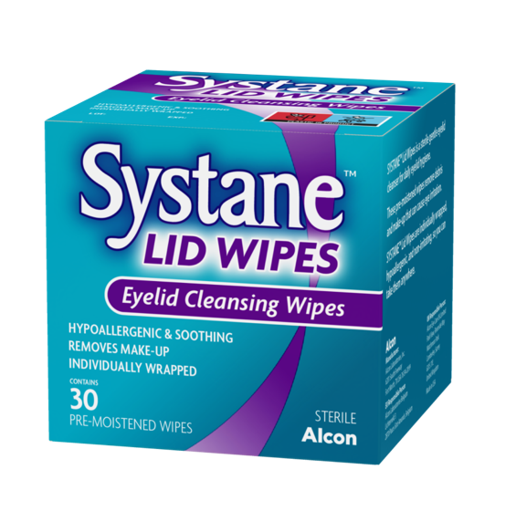 Systane® Lid Wipes, Eyelid Cleansing Wipes product box